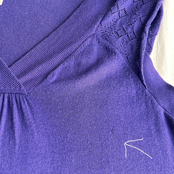 Free People Knit Purple Flutter Sleeves Tunic Dress - Picture 11 of 14